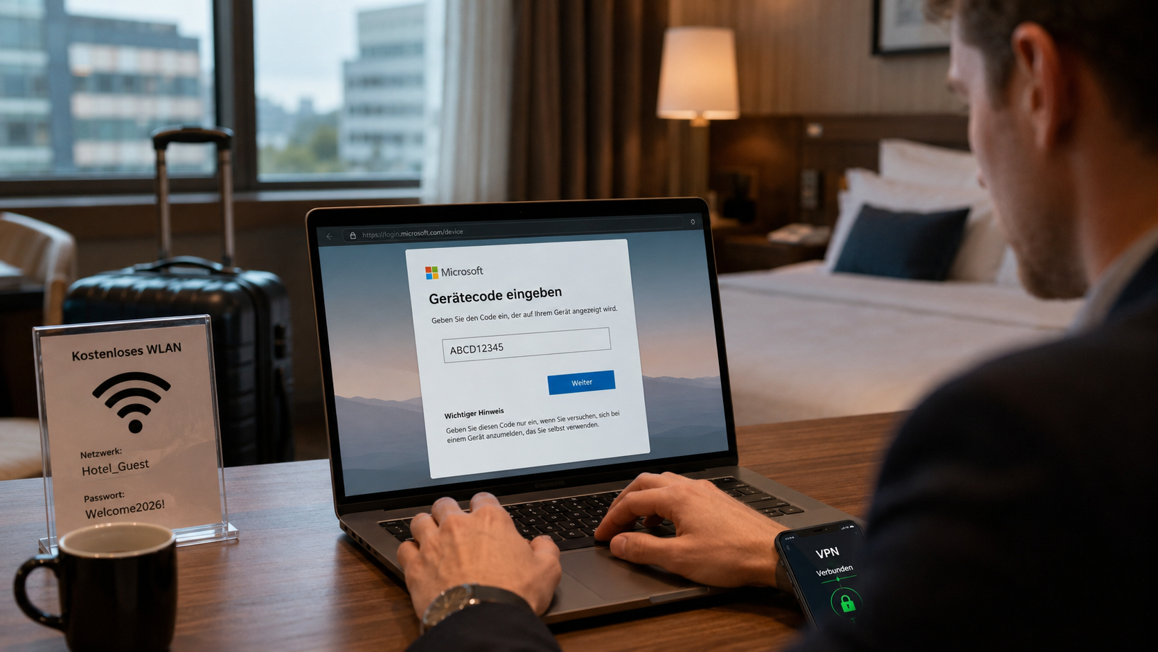 Hotel-WLAN im Visier: Wie manipulierte Gateways Microsoft-365-Konten gefährden